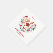 ミニマルなクリスマスと新年おめでとう可愛いAp スタンダードカクテルナプキン (角)