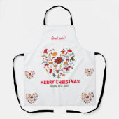 ミニマルなクリスマスと新年おめでとう エプロン (正面)