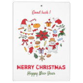 ミニマルなクリスマスと新年おめでとう クリップボード (裏面)