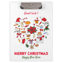 ミニマルなクリスマスと新年おめでとう クリップボード