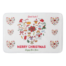 ミニマルなクリスマスと新年おめでとう バスマット