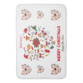 ミニマルなクリスマスと新年おめでとう バスマット (正面縦)