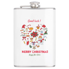 ミニマルなクリスマスと新年おめでとう フラスク