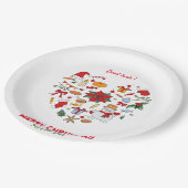 ミニマルなクリスマスと新年おめでとう ペーパープレート (アングル)