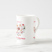 ミニマルなクリスマスと新年おめでとう ボーンチャイナマグカップ (正面右)