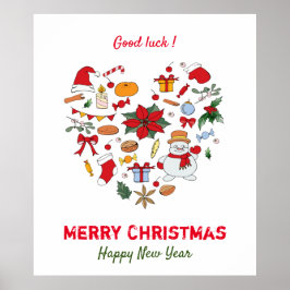 ミニマルなクリスマスと新年おめでとう ポスター