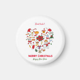 ミニマルなクリスマスと新年おめでとう マグネット