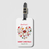 ミニマルなクリスマスと新年おめでとう ラゲッジタグ (正面縦)