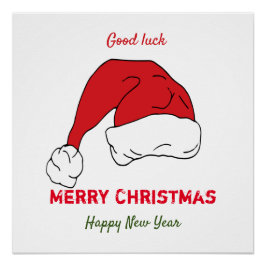 ミニマルなクリスマスと新年のハッピーポスター ポスター