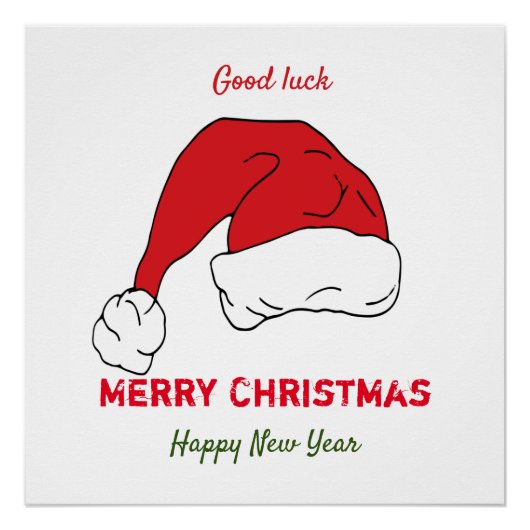 ミニマルなクリスマスと新年のハッピーポスター ポスター (正面)