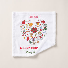 ミニマルなクリスマスと新年の幸せベビー ウォッシュタオル