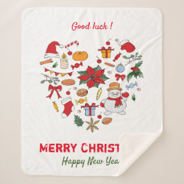 ミニマルなクリスマスと新年の幸せベビー シェルパブランケット