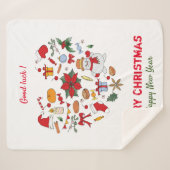 ミニマルなクリスマスと新年の幸せベビー シェルパブランケット (正面(横))