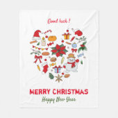 ミニマルなクリスマスと新年の幸せベビー フリースブランケット (正面)