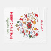 ミニマルなクリスマスと新年の幸せベビー フリースブランケット (正面(横))