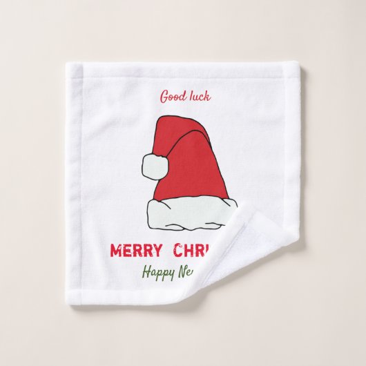 ミニマルなクリスマスと新年の幸せ ウォッシュタオル (ウォッシュタオル)