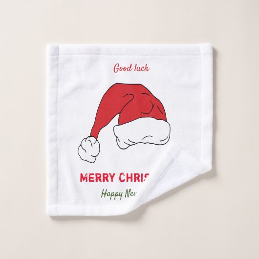 ミニマルなクリスマスと新年の幸せ ウォッシュタオル (ウォッシュタオル)