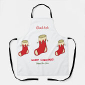 ミニマルなクリスマスと新年の幸せ エプロン (正面)