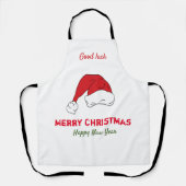 ミニマルなクリスマスと新年の幸せ エプロン (正面)