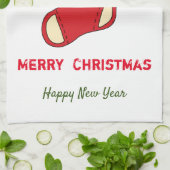 ミニマルなクリスマスと新年の幸せ キッチンタオル (折り畳み)