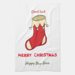 ミニマルなクリスマスと新年の幸せ キッチンタオル