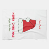 ミニマルなクリスマスと新年の幸せ キッチンタオル (横)