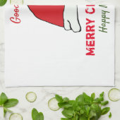 ミニマルなクリスマスと新年の幸せ キッチンタオル (折り畳み)