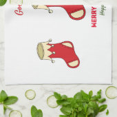 ミニマルなクリスマスと新年の幸せ キッチンタオル (折り畳み)