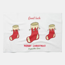 ミニマルなクリスマスと新年の幸せ キッチンタオル