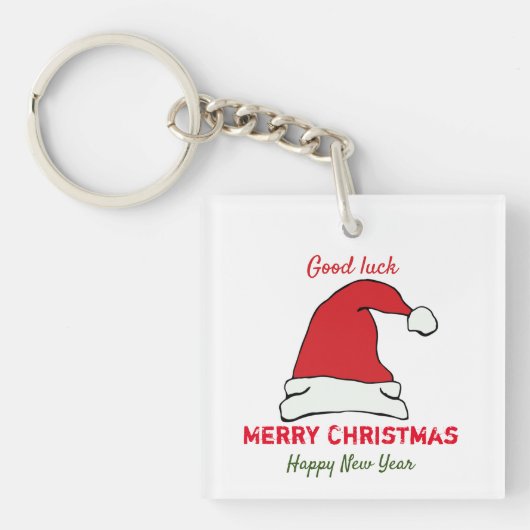 ミニマルなクリスマスと新年の幸せ キーホルダー (正面)