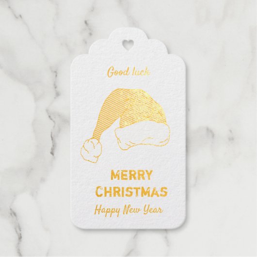ミニマルなクリスマスと新年の幸せ ギフトタグ (正面)