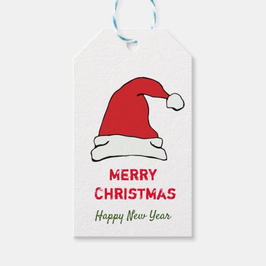 ミニマルなクリスマスと新年の幸せ ギフトタグ (正面)
