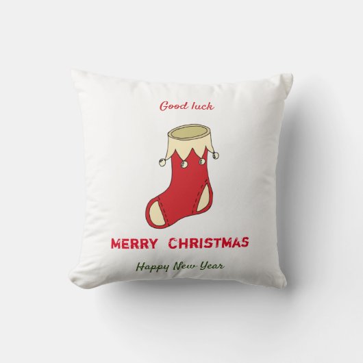 ミニマルなクリスマスと新年の幸せ クッション (正面)