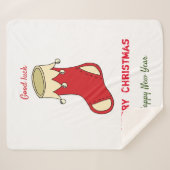 ミニマルなクリスマスと新年の幸せ シェルパブランケット (正面(横))