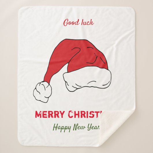 ミニマルなクリスマスと新年の幸せ シェルパブランケット (正面)