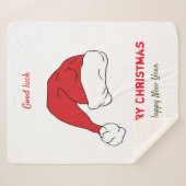 ミニマルなクリスマスと新年の幸せ シェルパブランケット (正面(横))