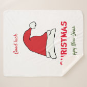 ミニマルなクリスマスと新年の幸せ シェルパブランケット (正面(横))