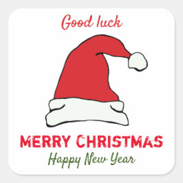 ミニマルなクリスマスと新年の幸せ スクエアシール