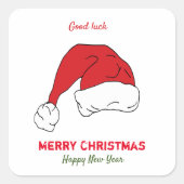 ミニマルなクリスマスと新年の幸せ スクエアシール (正面)