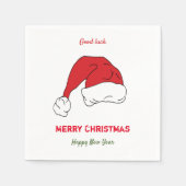 ミニマルなクリスマスと新年の幸せ スタンダードカクテルナプキン (正面)