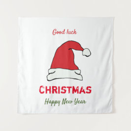 ミニマルなクリスマスと新年の幸せ タペストリー