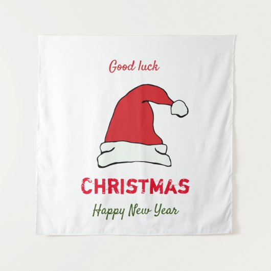 ミニマルなクリスマスと新年の幸せ タペストリー (正面)