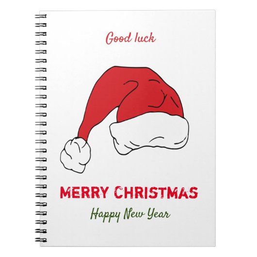 ミニマルなクリスマスと新年の幸せ ノートブック (正面)