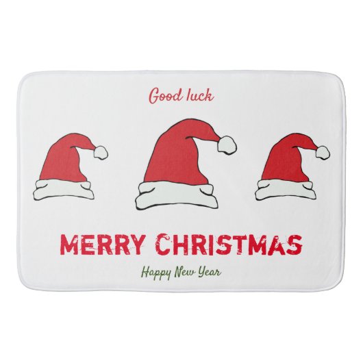 ミニマルなクリスマスと新年の幸せ バスマット (正面)