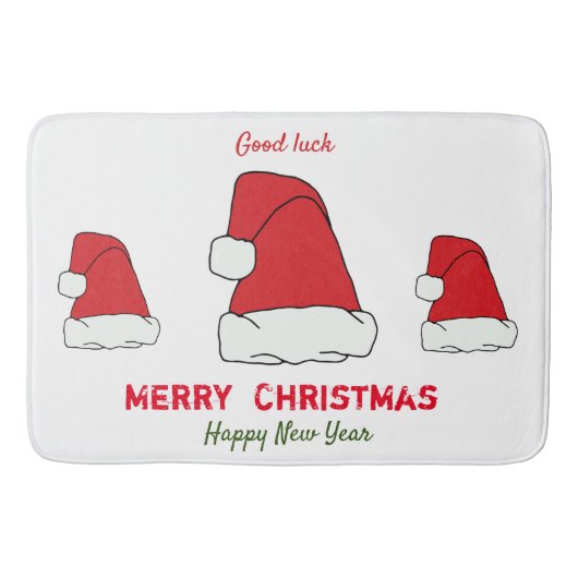 ミニマルなクリスマスと新年の幸せ バスマット (正面)