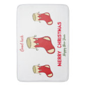 ミニマルなクリスマスと新年の幸せ バスマット (正面縦)