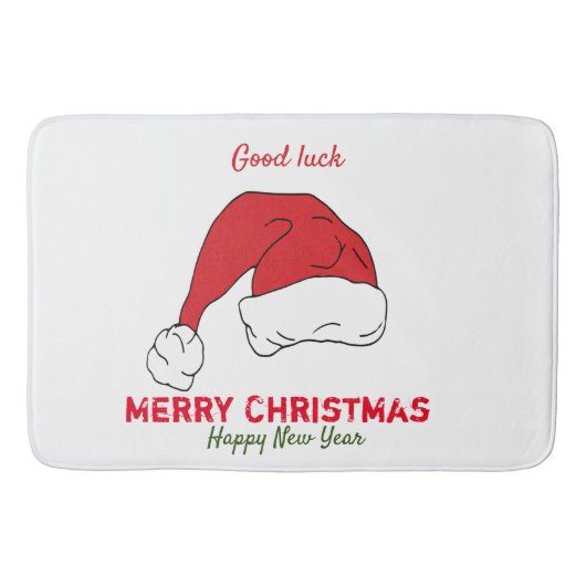 ミニマルなクリスマスと新年の幸せ バスマット (正面)