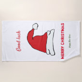 ミニマルなクリスマスと新年の幸せ ビーチタオル (正面)