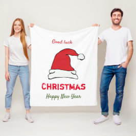 ミニマルなクリスマスと新年の幸せ フリースブランケット