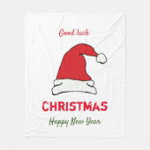 ミニマルなクリスマスと新年の幸せ フリースブランケット (正面)